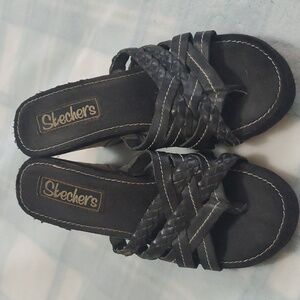 SKECHERS Women's Black Platform Sandals Size 6